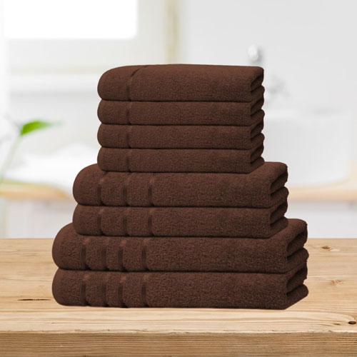 Bear & Panda 8 Piece Towel Bale Chocolate