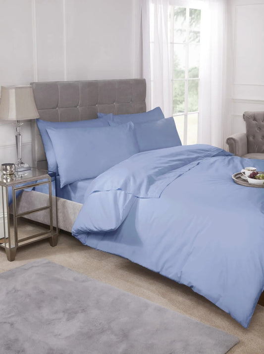 Percale Duvet Cover Set Blue