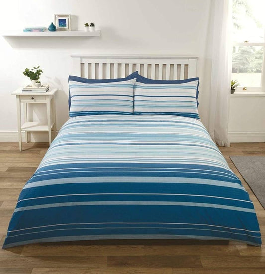 Stratford Stripe Blue Duvet Cover Set